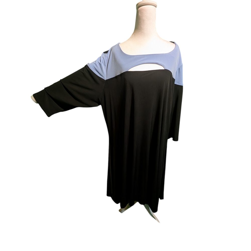 NY Collection Black and Blue Asymmetrical Dress